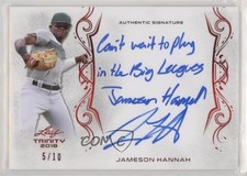 2018 Leaf Trinity Signatures Red 5/10 Jameson Hannah #A-JH1 Auto h3a