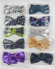 Lots 10 Classic Solid Satin Mens Adjustable Tuxedo Bowtie Wedding Party Bow Tie