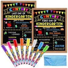 First Day of School Sign - First Day of School Board - 14 X 11 Inch Double-Si...