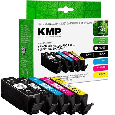 KMP  1x pigmentschwarz, 1x schwarz, 1x cyan, 1x magenta, 1x gelb...