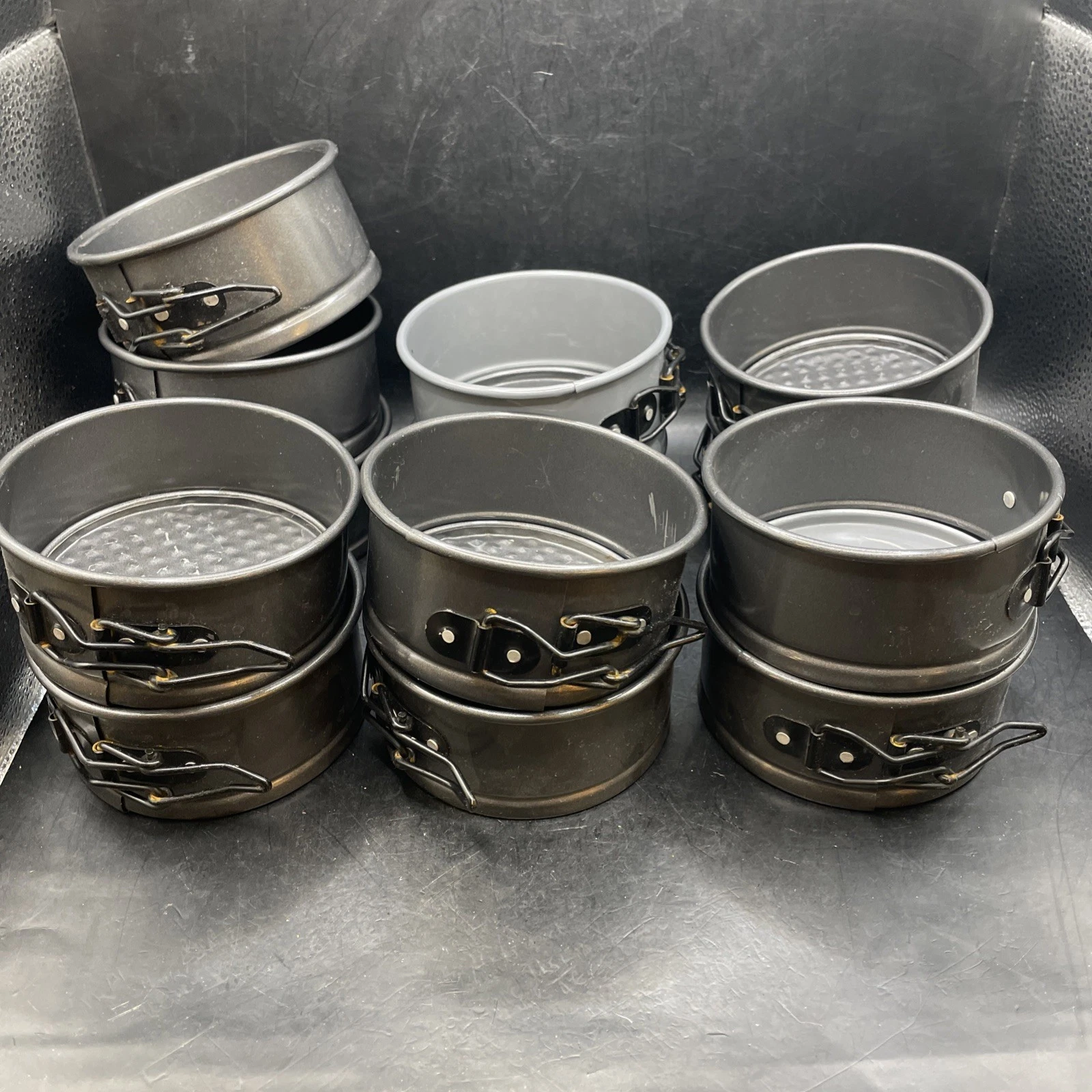 Lot Of 13 Mini 4” Diameter 2”H Springform Cheesecake/Dessert Pans
