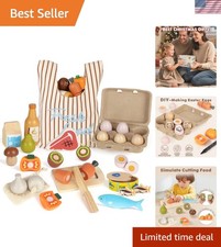 Diverse Wooden Food Toys Set for Toddler Kitchen - Safe  Educational Play