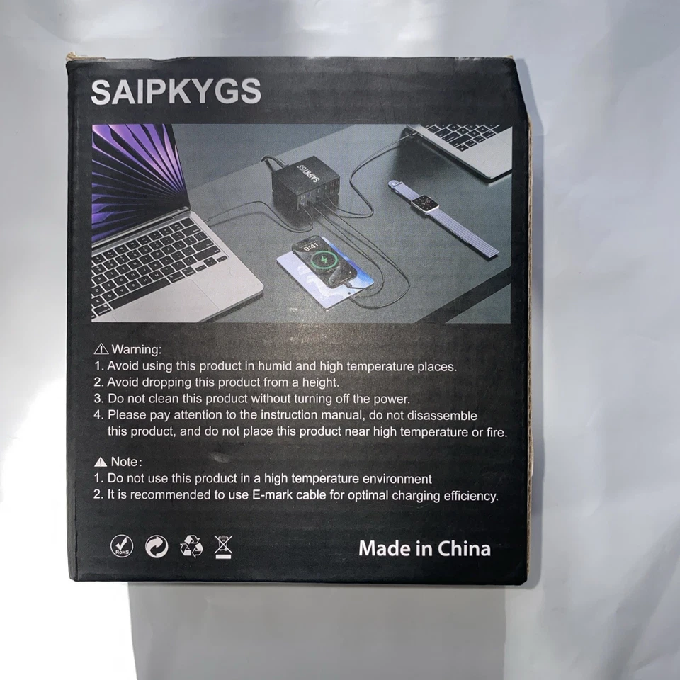 Leather Texture 600W USB C Charger Block, 12 Port Fast USB C Charging Station - Image 4 of 4