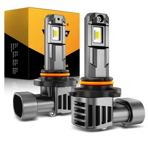 AUXBEAM 9012 HIR2 LED Kit de conversion des ampoules de phare 6500K Haut faisceau bas sans ventilateur