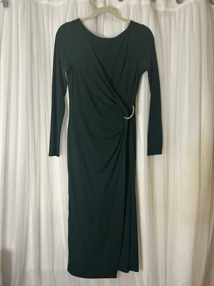 Lauren Ralph Lauren Mujer Verde Esmeralda Manga Larga Midi Talla 4 Foto 2 de 4