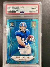 PSA 10 - 2025 PANINI DONRUSS ELITE #153 CAM SKATTEBO TEAL MATRIX. POP2 🔥🔥🔥
