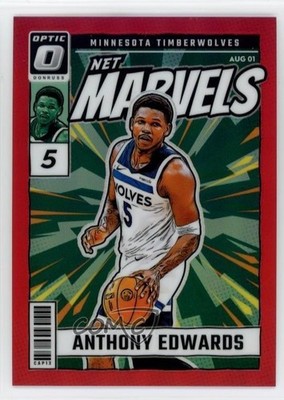 2024-25 Panini Donruss Optic Net Marvels Red Prizm 44/99 Anthony Edwards #3 1ou2