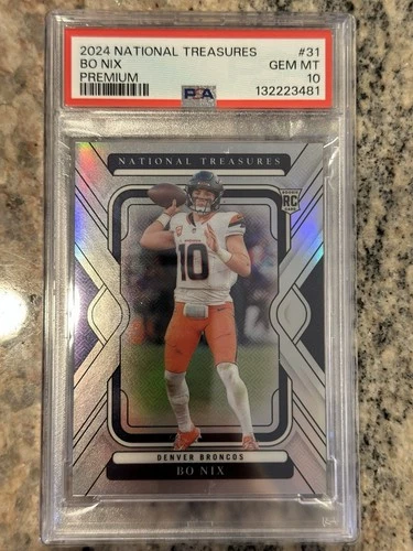 2024 Panini National Treasures Bo Nix Premium /35 PSA 10