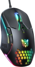 Wired Gaming Mouse for PC, RGB Backlit 7-Button Ergonomic with Adjustable DPI