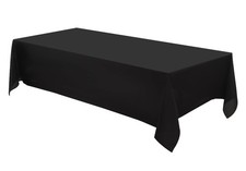 Rectangular Tablecloth 90x132 Inch 1 Pack Black Table Cloths for 6ft Stain Re...