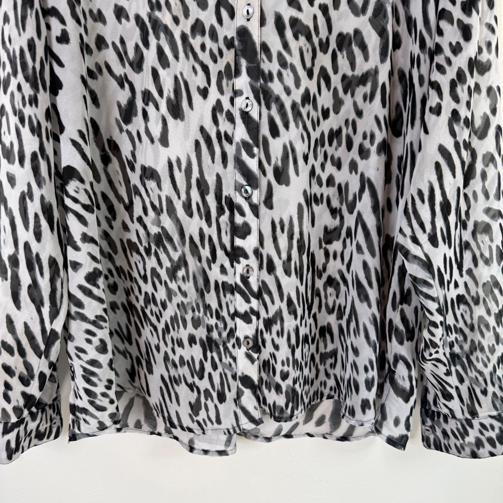 Chico's Leopard Print Sheer Button Down Blouse Si… - image 3