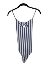 Abercrombie Kids Swimsuit Girls 15/16 Blue  White Striped One Piece Vacation