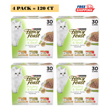 4 Packs, Purina  Fancy Feast  Classic Pate Wet Cat Food - Poultry 3 Oz, 30 Count