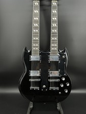 12+6 Led Zeppelin Jimmy Page 1969 EDS-1275 Double Neck Electric Guitar black SG