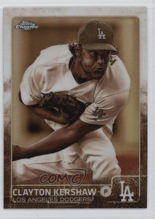 2015 Topps Chrome Sepia Refractor Clayton Kershaw #55 9l6