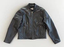 Wilsons Open Road Leather Full Zip Motorcycle Biker Style Jacket Men’s XL Black