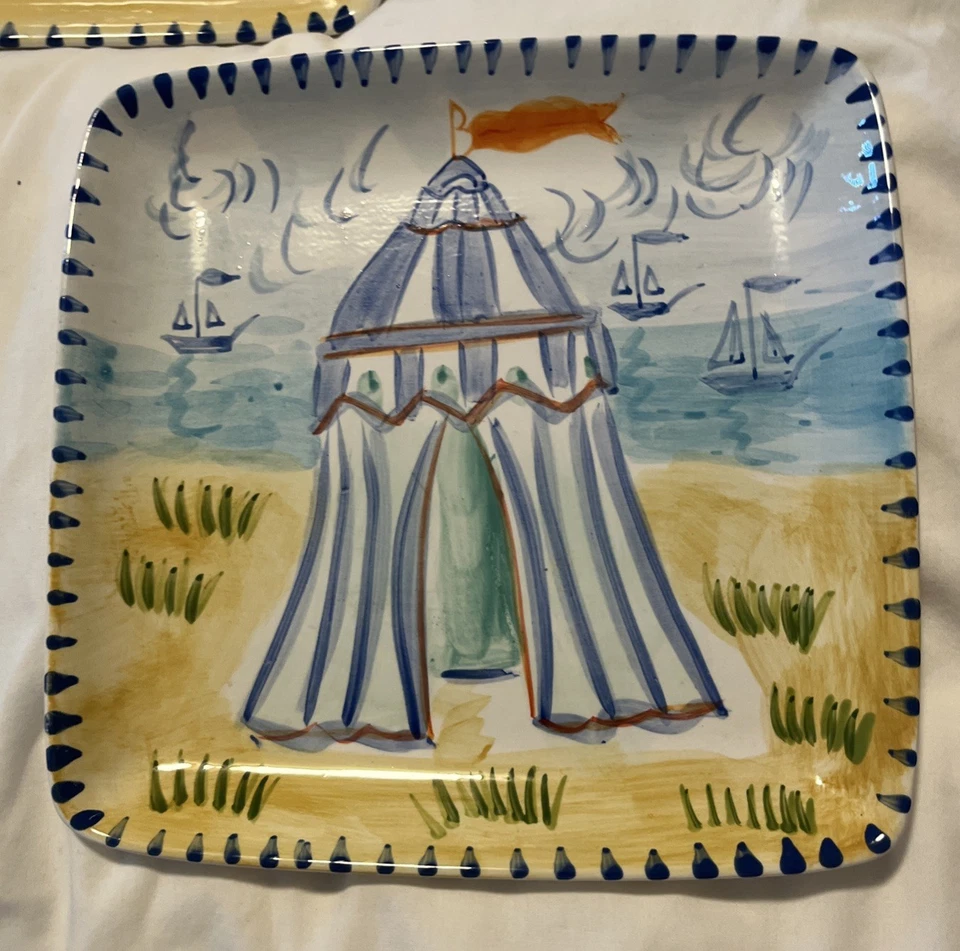 3 КВАДРАТНЫЕ ПЛАСТИНЫ KATE WILLIAMS GLOBAL DESIGN для прибрежной лодки пляжа 8 дюймов c4 - Изображение 2 из 4