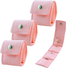 3 PCS Mini Travel Jewelry Organizer Bag - Tinycious Foldable Portable Case with