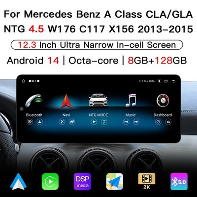 12.3'' Wireless CarPlay for Benz CLA W176 C117 X156 NTG4.5 Car Multimedia Screen