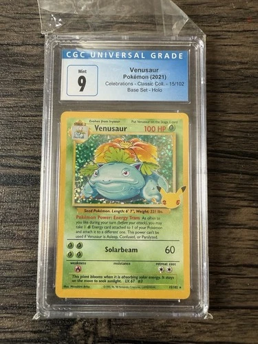 Pokémon Venusaur 15/102 Celebrations Classic Collection Holo CGC 9 Graded Card