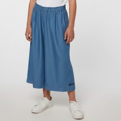 Moschino Teen Kids Blue Chambray Wide Leg Pants 10Yrs