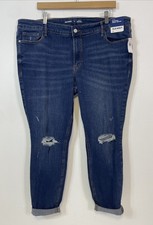 Old Navy Women's Rockstar Super Skinny Mid Rise Distressed Jeans Sz 20 NWT