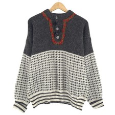 Vintage Norcewool Nordic Pullover Norwegen Fair Isle Wolle Sq8 Größe XL