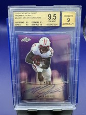 MELVIN GORDON 2015 LEAF MD PURPLE AUTO ROOKIE RC SP #/15 BADGERS BGS 9.5/9