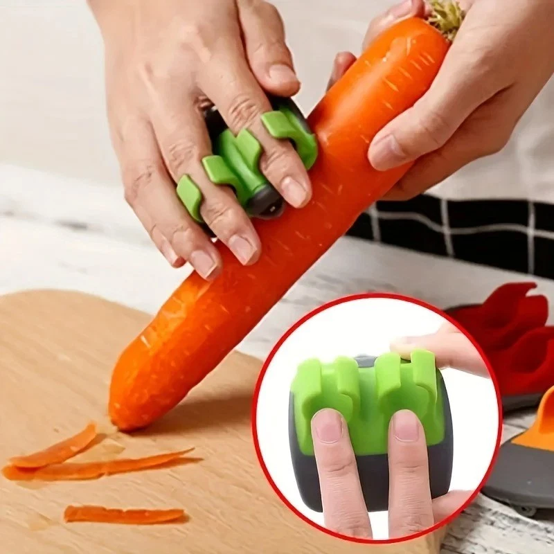 Finger Peeler for Vegetables - Finger Grip Palm Peeler with Sharp Double-Sided