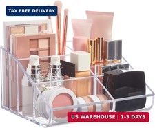 STORi Clear Plastic Vanity Makeup Organizer  6-Compartment Holder for Brushes,