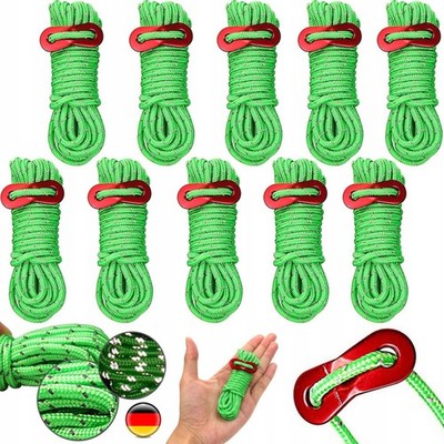 10x Spannseile Zeltschnur Abspannseil Zelten Camping Zelt Seil reflektierend 4m