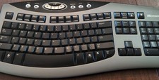 Microsoft Wireless Keyboard 2000 Model 1066 No Receiver Silver Black