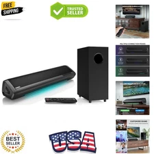 Sound Bars for TV with Subwoofer, 2.1 Deep Bass Small Soundbar Monitor Speake...