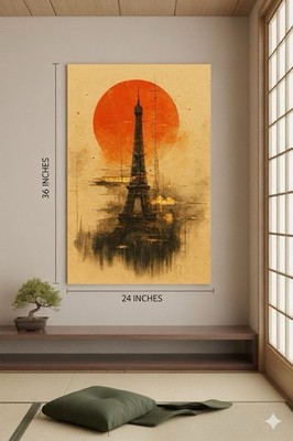 Eiffel Tower Paris French Art Print 24x36 inches - Unframed