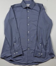 Mizzen Main Trim Fit Blue Check Long Sleeve Button Down Shirt XL