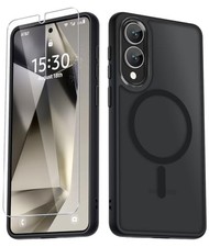 Matte Magnetic Case for Samsung Galaxy S25 Edge with Screen Protector, Black