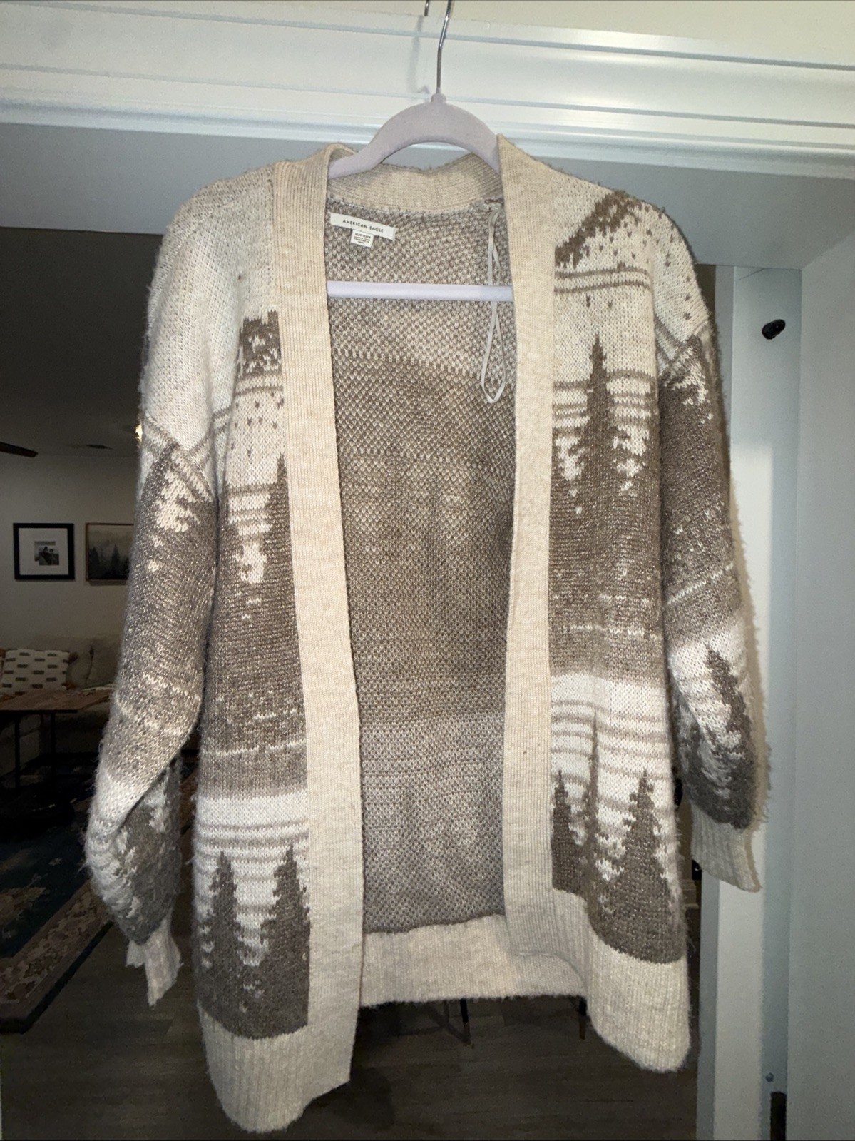American Eagle Outfitters AEO Mountains WILDERNESS CARDIGAN Sweater L
