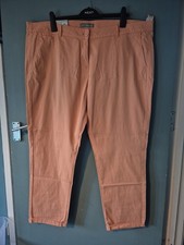 BNWT Marks And Spencer Size 22 Peach Pink Chino Trousers 725/215/v