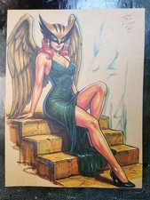 Hawkgirl Original Fine Art signiert 8,5x11 Echtheitszertifikat
