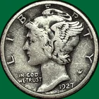 1927-S Mercury Dime Very Fine VF Coin #36647