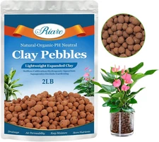 Riare 2 LBS Organic Expanded Clay Pebbles for Plants 4mm-16mm Natural Leca Balls
