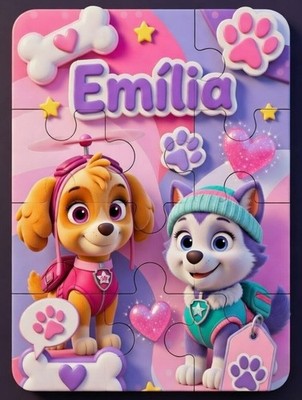 Personalisiertes Paw Patrol Kinder Puzzle 24 Teile Individueller Name Geschenktüte