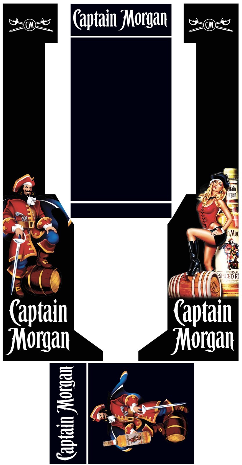 Stickers Captain Morgan fléchettes décoration Dartcab autocollant jeu de bar