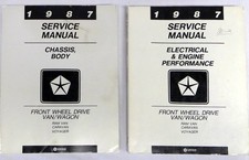 1987 Dodge Caravan Plymouth Voyager Factory Service Shop Repair Manual Set Orig.