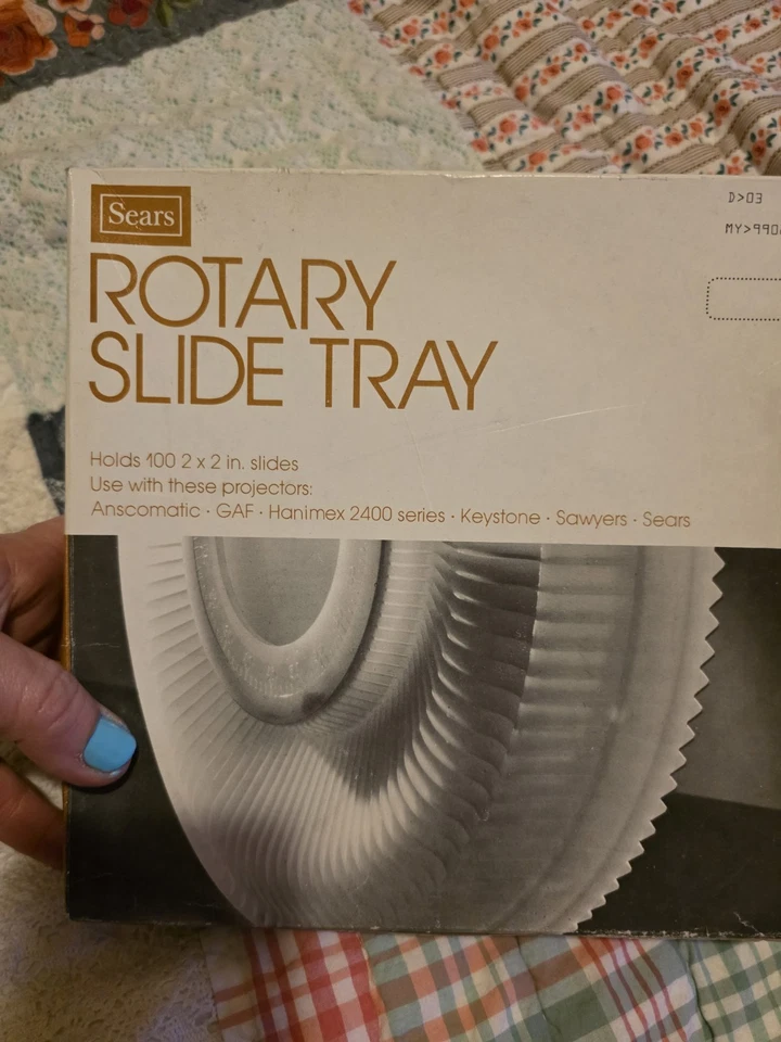 Vintage Sears Rotary Slide Tray 39902 In Original Box Holds 100 2" x 2" Slides - Image 3 of 4