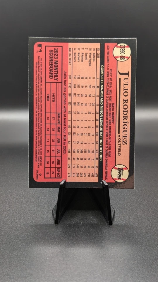 2024 Topps Series 2 1989 Topps Chrome Silver Mojo #2T89C-88 Julio Rodriguez - Image 2 of 2