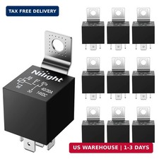Nilight 10 Pack SPDT 5PIN Electrical Relays 12V 30/40 Amp 5-Pin Switch Relay for