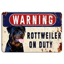 Rottweiler Warning Sign BanginPrints Rustic Aluminum Metal Garage Sign