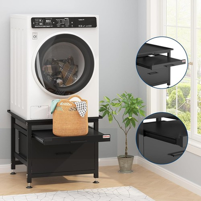#ad Washer and Dryer Pedestals w Pullout Shelf and Drawer 29quot; Metal Laundry Pedestal $148.99