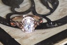 Rose Gold Filled Ring Size 7 Oval Moissanite Halo Prong Setting — photo 3